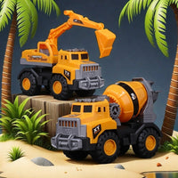 Children's large excavator engineering vehicle sliding bulldozer toy boy sand shovel beach cross-border 966-59