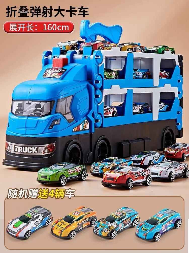 2026 children's toy car for boys aged 3 to 6, alloy transforming large truck with launch track, educational birthday…