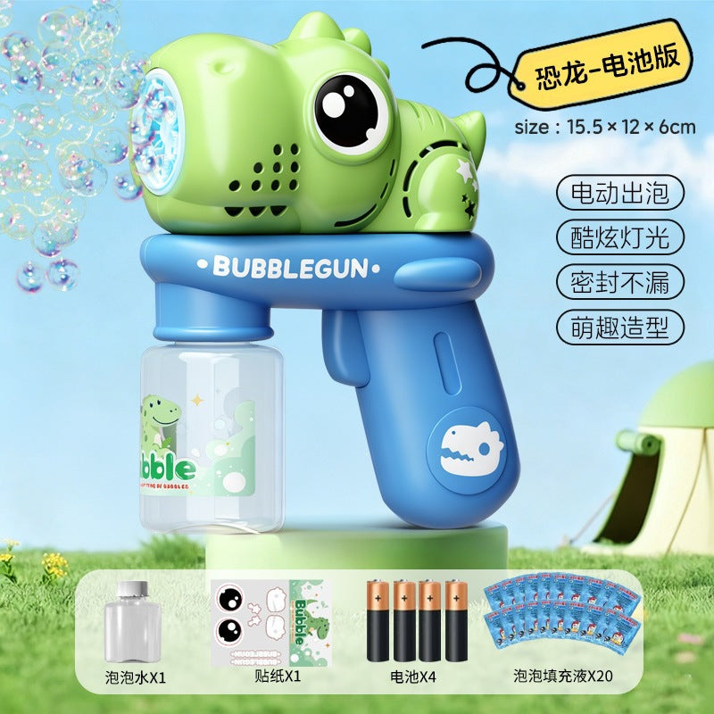 Upgraded Electric Cartoon Bubble Gun with One-Touch Bubble Release and Lights, Safe for Babies, Leak-Proof Outdoor Bubble…