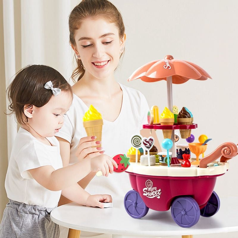 Children play house puzzle ice cream car simulation mini candy ice cream trolley toy boys and girls suit - image 2