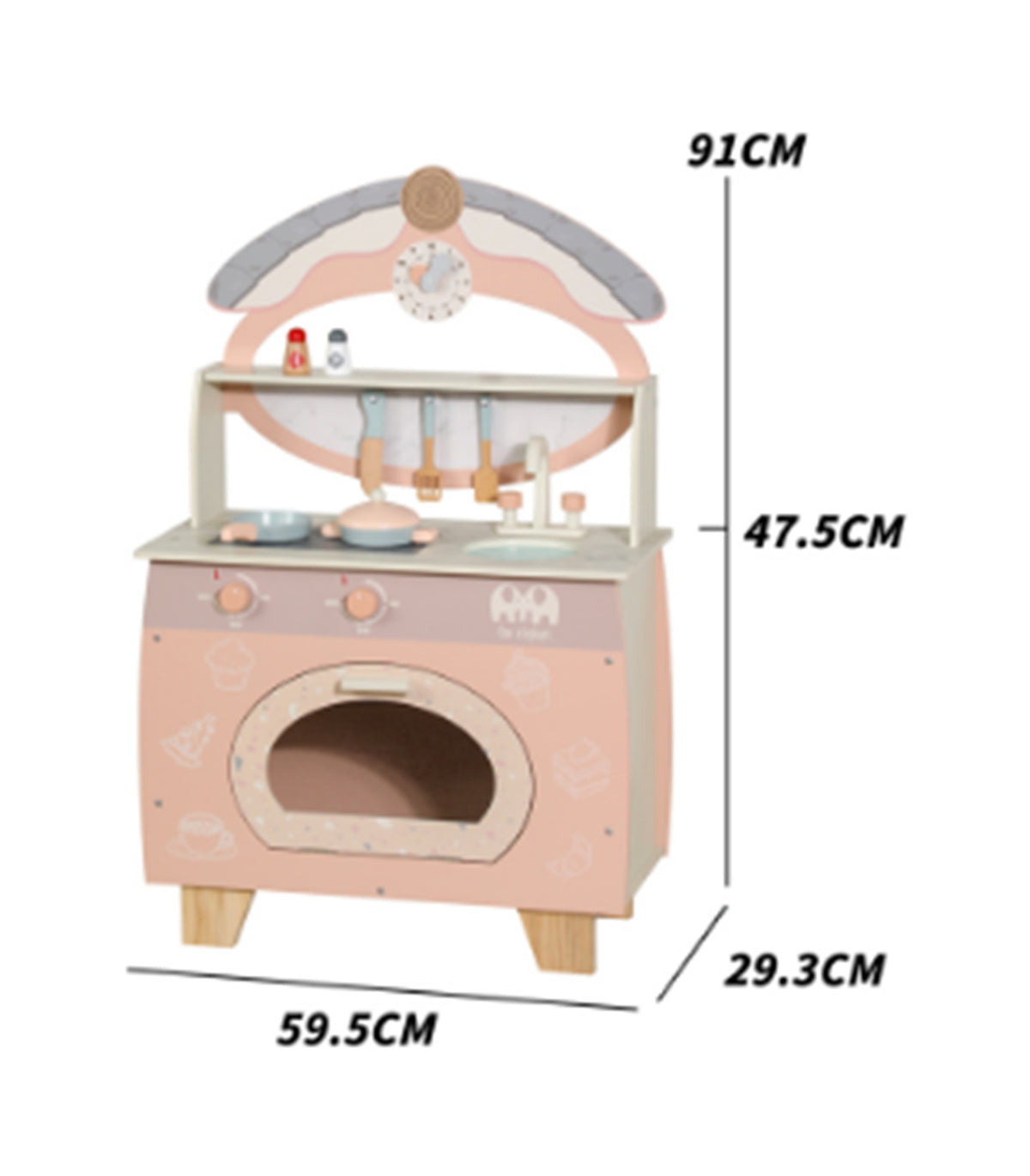 Danish Children's Pretend Play Kitchen Cooking Toy Set with Realistic Sound and Light, Refrigerator, and Wooden Stove…