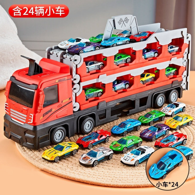 2026 children's toy car for boys aged 3 to 6, alloy transforming large truck with launch track, educational birthday…