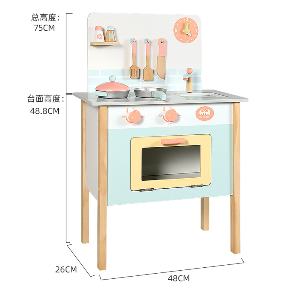Danish Children's Pretend Play Kitchen Cooking Toy Set with Realistic Sound and Light, Refrigerator, and Wooden Stove…