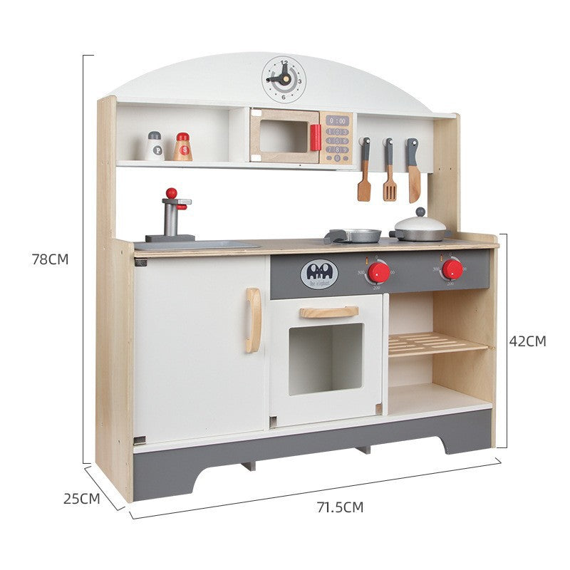 Danish Children's Pretend Play Kitchen Cooking Toy Set with Realistic Sound and Light, Refrigerator, and Wooden Stove…