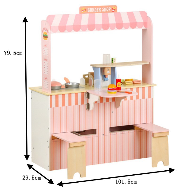 Danish Children's Pretend Play Kitchen Cooking Toy Set with Realistic Sound and Light, Refrigerator, and Wooden Stove…