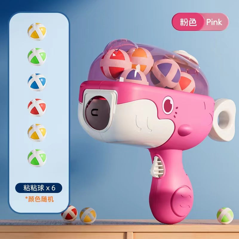 Douyin popular whale ball gun sticky ball target ball toy children's personal interactive shooting boy toy - (Bagged) pink…