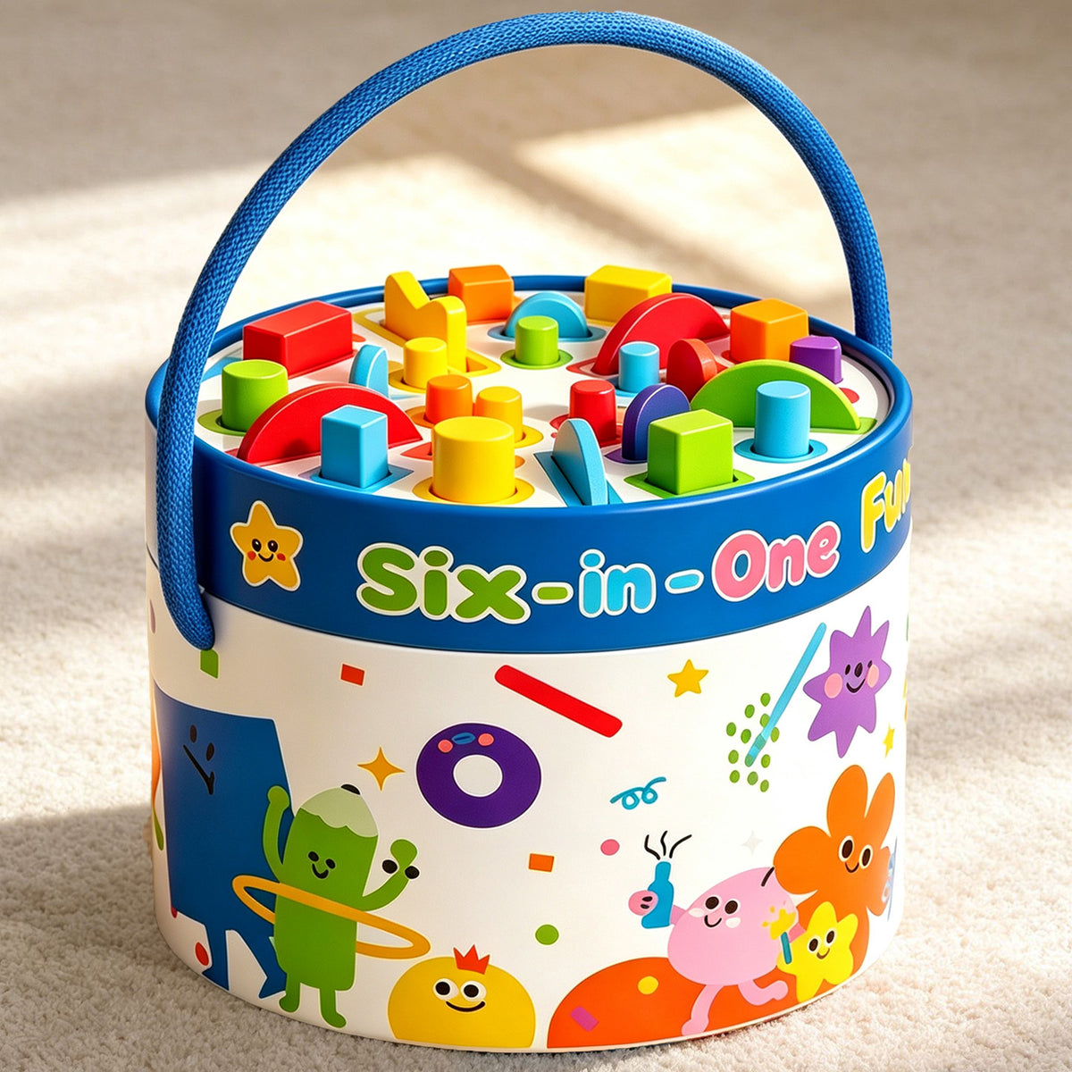 Early Education Colorful Busy Bucket Color Cognition Shape Matching Montessori Concentration Training Montessori…