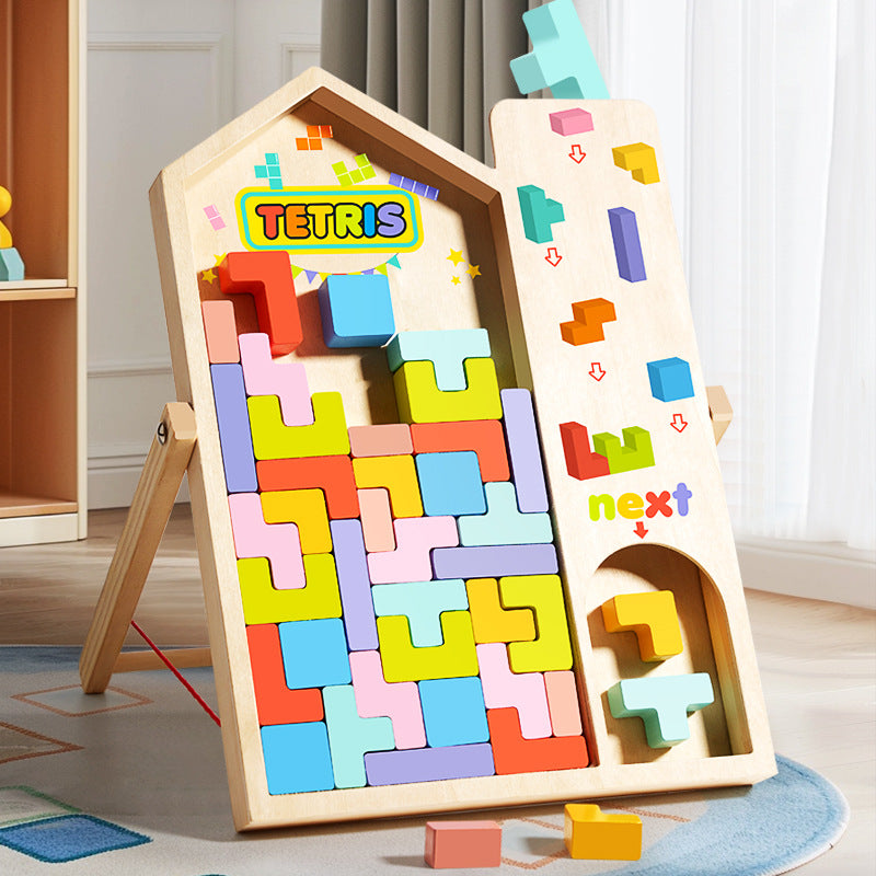 3D Three-dimensional Tetris Large Particle Building Block Puzzle Children's Early Education Educational Training Boys and…
