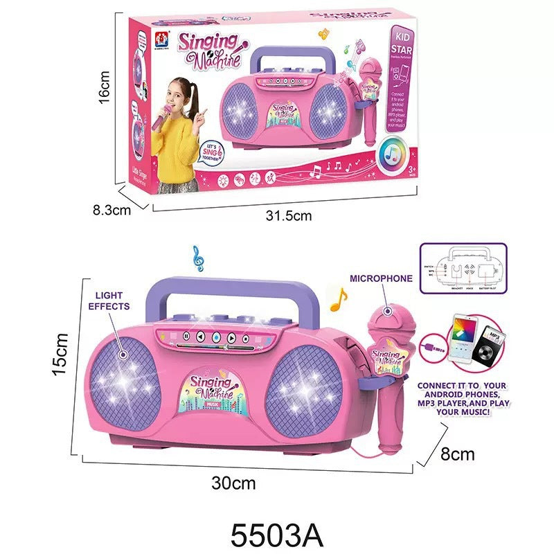 Amazon foreign trade children's microphone toys cool 5 lights boys and girls microphone play songs toys wholesale - 5503a…
