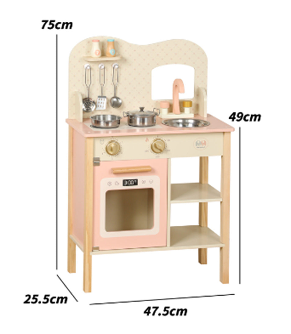 Danish Children's Pretend Play Kitchen Cooking Toy Set with Realistic Sound and Light, Refrigerator, and Wooden Stove…