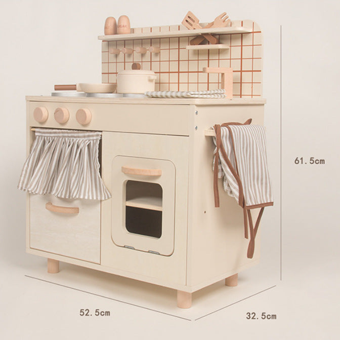 Danish Children's Pretend Play Kitchen Cooking Toy Set with Realistic Sound and Light, Refrigerator, and Wooden Stove…