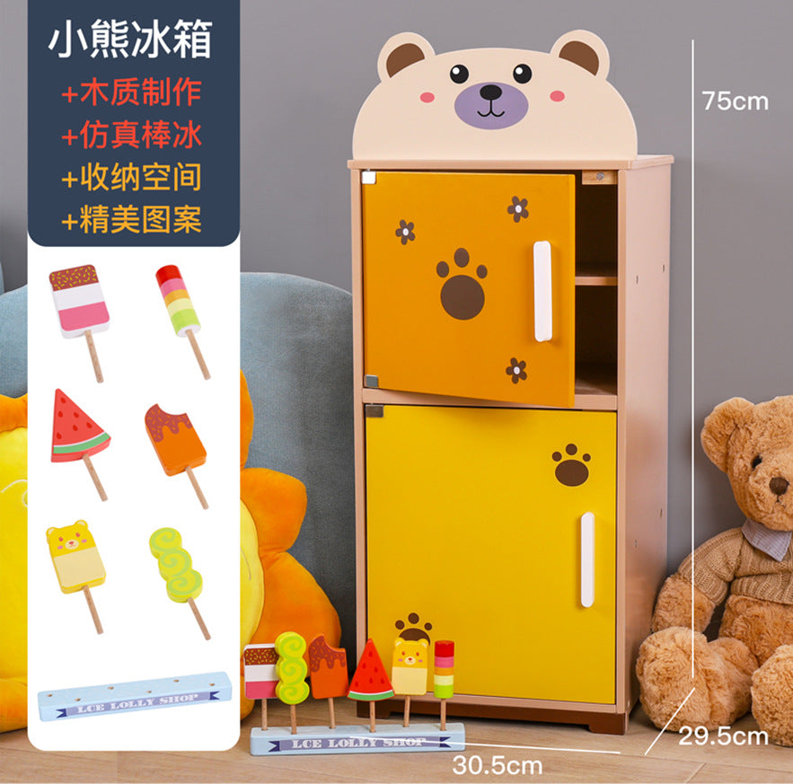 Danish Children's Pretend Play Kitchen Cooking Toy Set with Realistic Sound and Light, Refrigerator, and Wooden Stove…