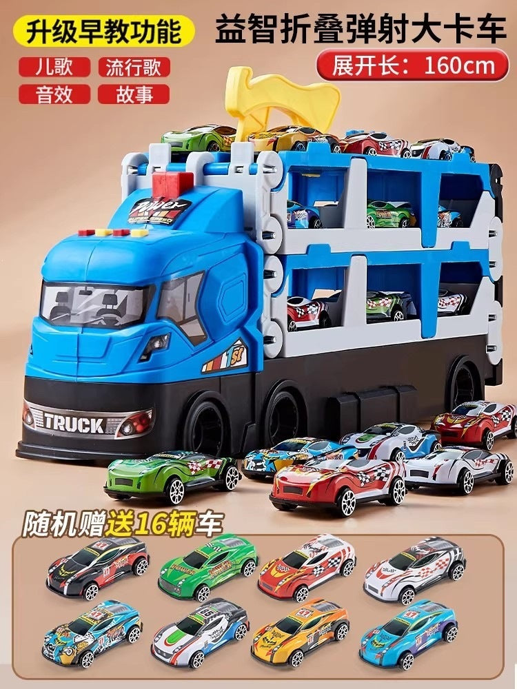 2026 children's toy car for boys aged 3 to 6, alloy transforming large truck with launch track, educational birthday…