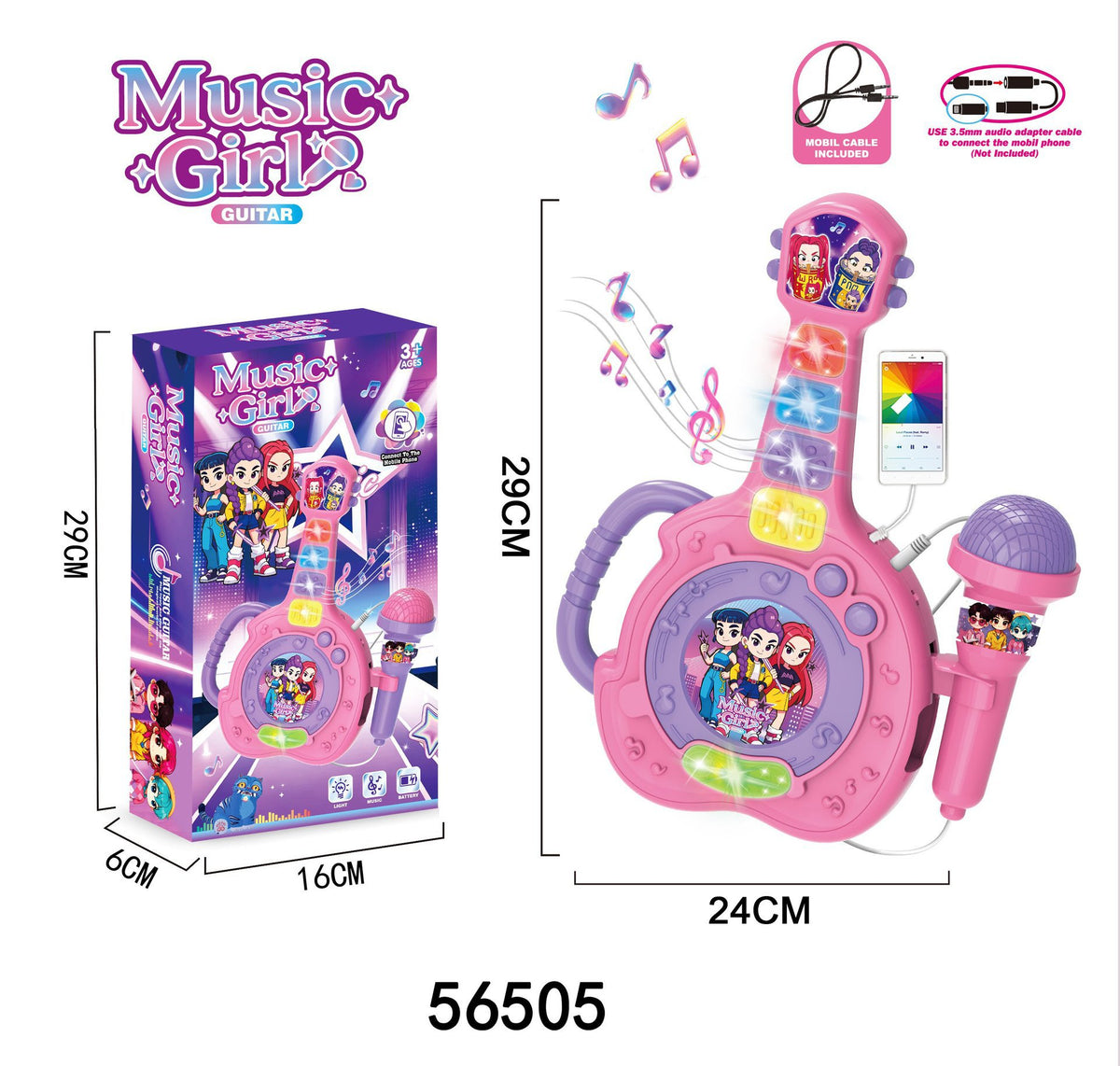 Amazon foreign trade children's microphone toys cool 5 lights boys and girls microphone play songs toys wholesale - 56505…