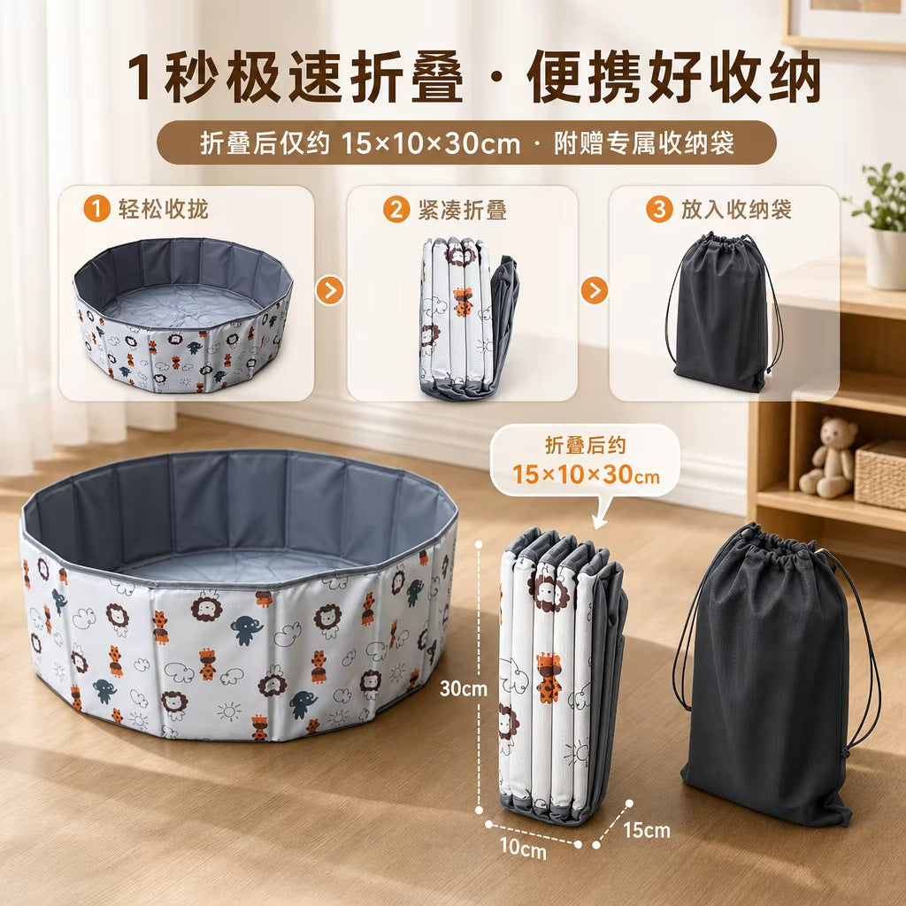 Original factory children's foldable ball pit, non-inflatable ball pit, indoor play fence, portable storage toy - image 2