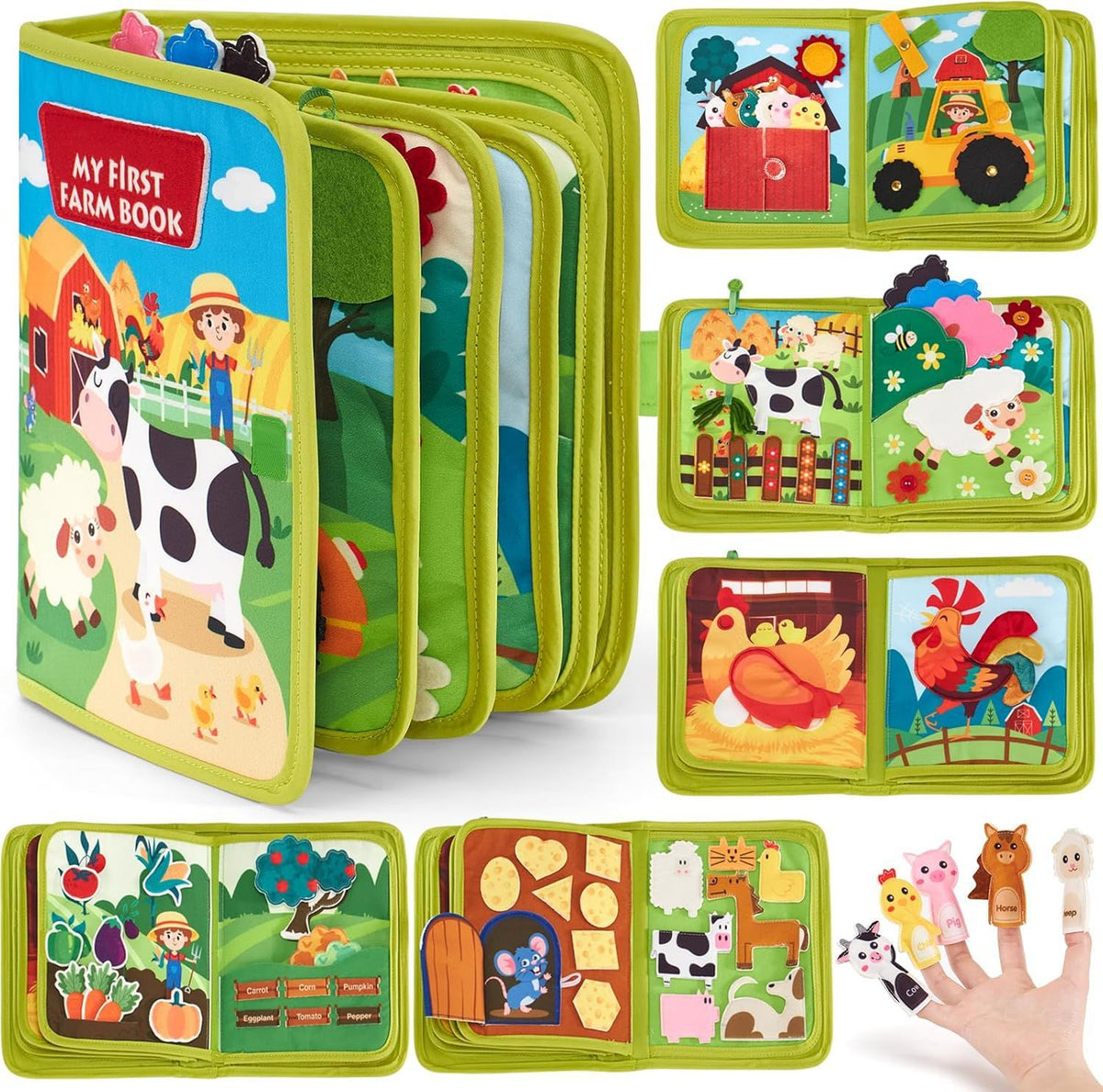 New Hot Cross-border Baby Early Education Schoolbag Felt Busy Board Educational Toys Children Felt Learning Board - Style…