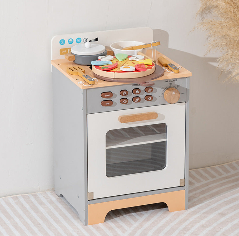 Danish Children's Pretend Play Kitchen Cooking Toy Set with Realistic Sound and Light, Refrigerator, and Wooden Stove…