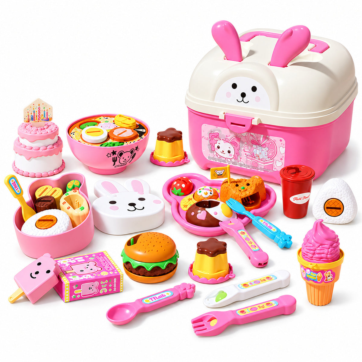 2026 new children's toy set for little girls, featuring a pudding feeding game and a pretend play kitchen, suitable for…