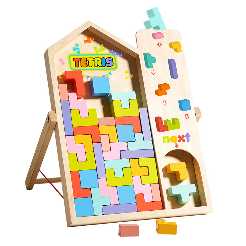 3D Three-dimensional Tetris Large Particle Building Block Puzzle Children's Early Education Educational Training Boys and…