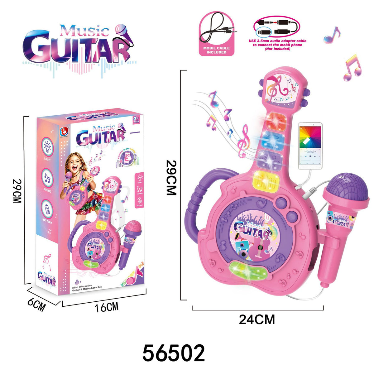 Amazon foreign trade children's microphone toys cool 5 lights boys and girls microphone play songs toys wholesale - 56502…