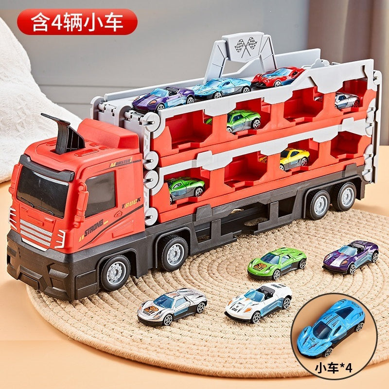 2026 children's toy car for boys aged 3 to 6, alloy transforming large truck with launch track, educational birthday…