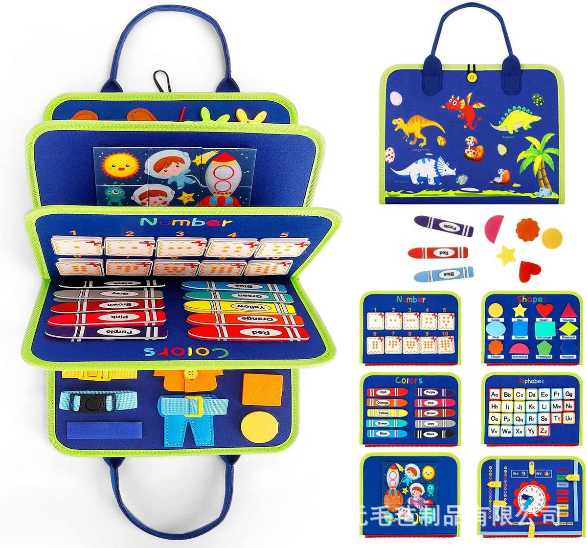 New Hot Cross-border Baby Early Education Schoolbag Felt Busy Board Educational Toys Children Felt Learning Board - Style…