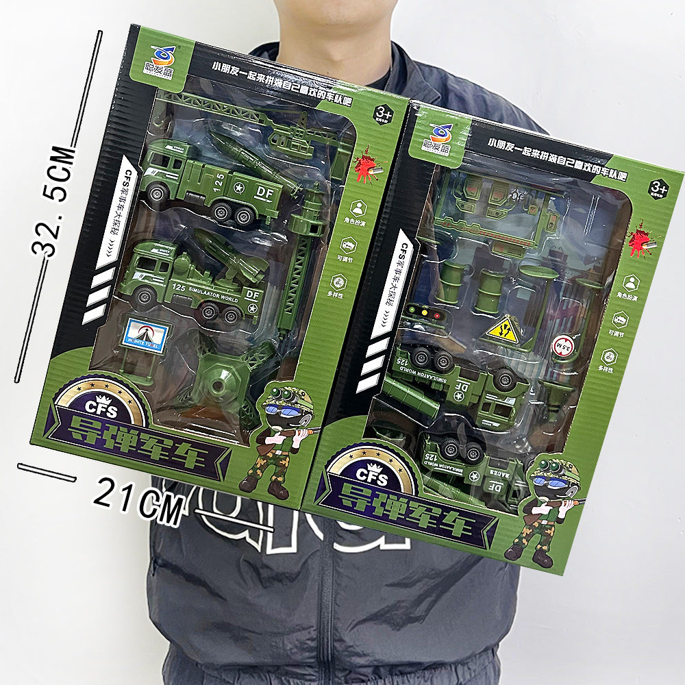 Construction Vehicle Fire Truck Toy Set Toy Car Pull-Back Car Kindergarten Training Institution Gift Boy Toy - Military set…