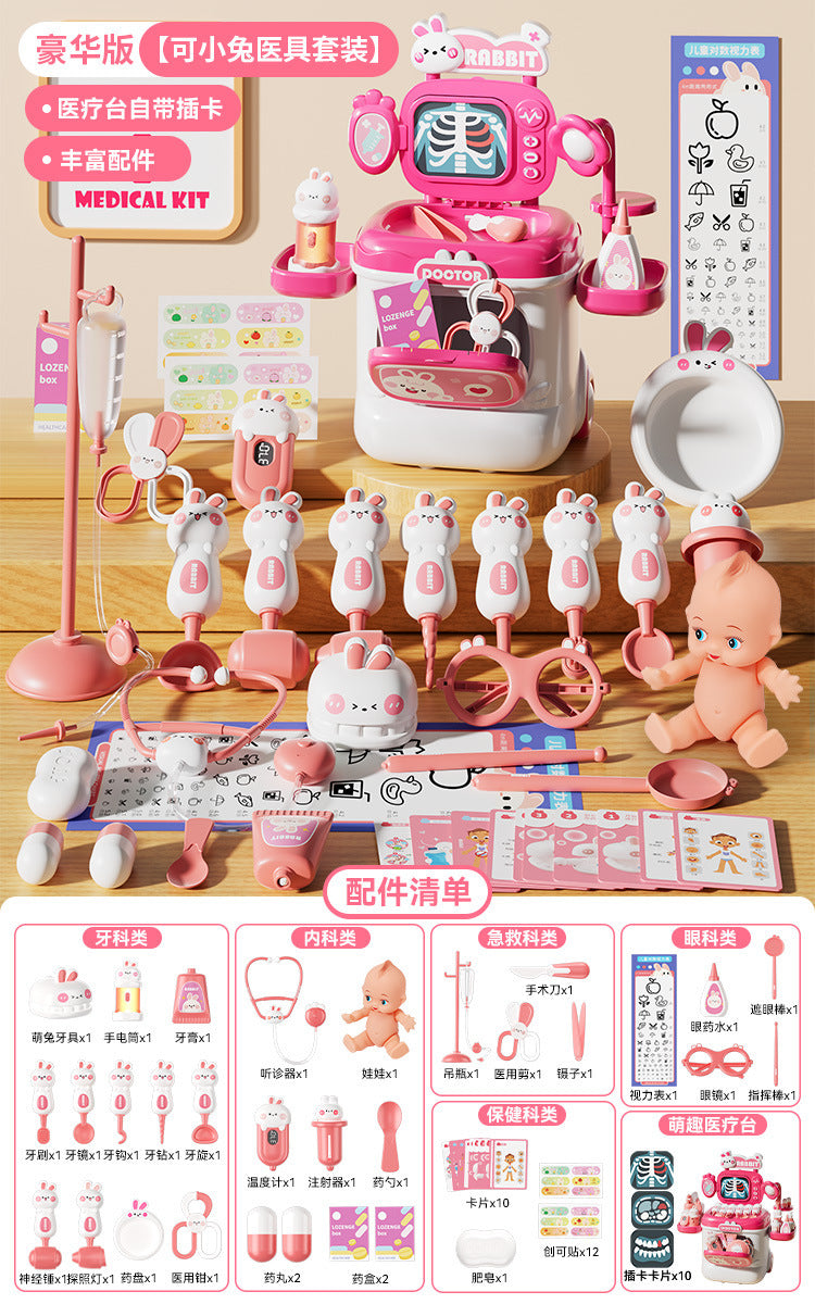 Little Rabbit Little Doctor Toy Set for Girls - Pretend Play with Stethoscope, Operating Table, Nurse Role Play, and…