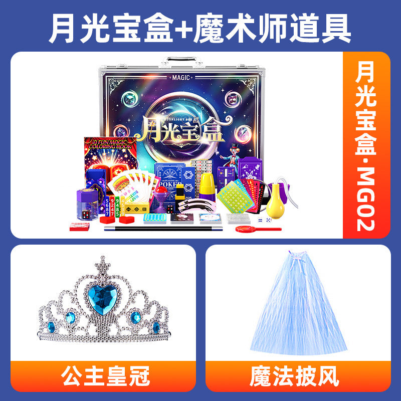 Children's Magic Prop Set Gift Box Small Toys Holiday Gift Performance Deluxe Birthday Gift for Girls - Purple Moonlight…