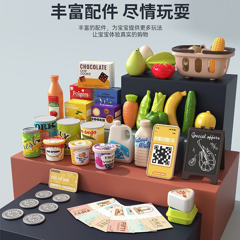 Cross-Border Children's Play House Toy Supermarket Cash Register Role-Playing Mini Simulation Convenience Store Checkout…