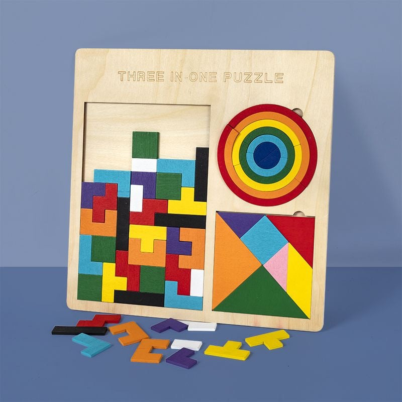 3D Three-dimensional Tetris Large Particle Building Block Puzzle Children's Early Education Educational Training Boys and…