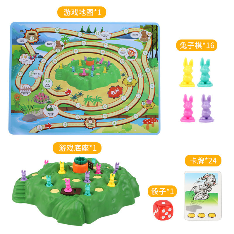 Cross-border Rabbit Trap Intelligence Toy Radish Rabbit Cross-country Competition Parent-child Interactive Table Party Game…