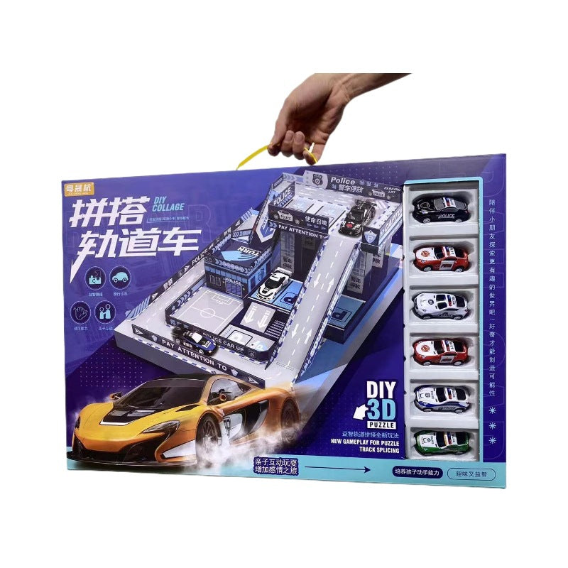 Training Institution Children's Educational Toys Puzzle Illustration Track Car Scene Parking Lot Large Gift Box Toy Car…