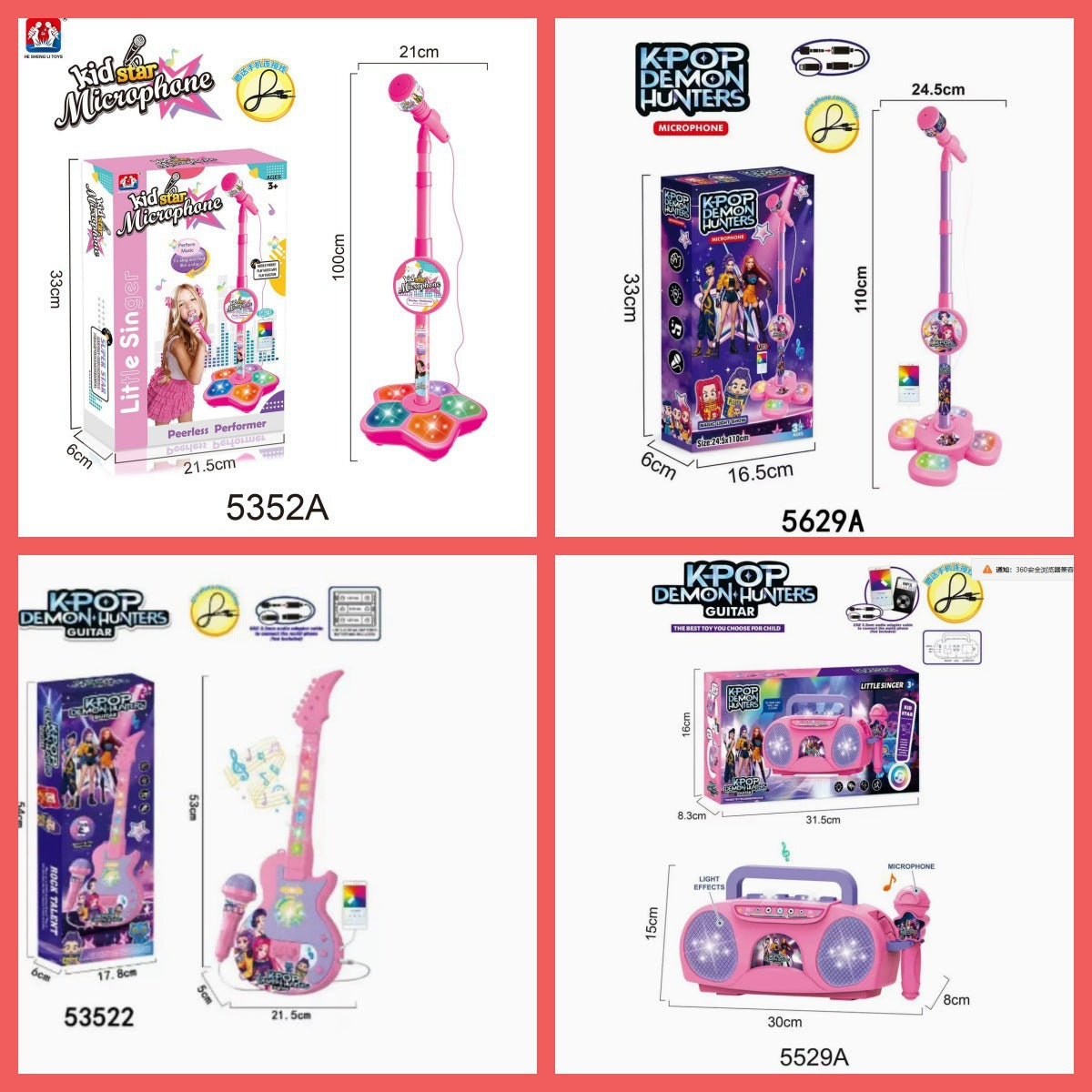 Amazon foreign trade children's microphone toys cool 5 lights boys and girls microphone play songs toys wholesale - image 2