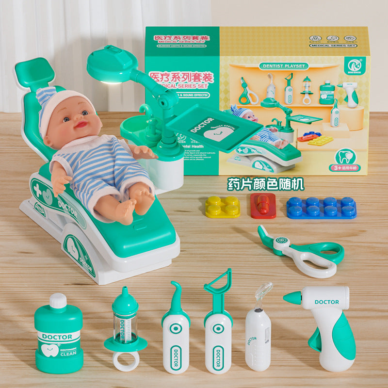 Children play house toys simulation dental doctor can water injection boys and girls toys suit - 5509 dentist bed set of…