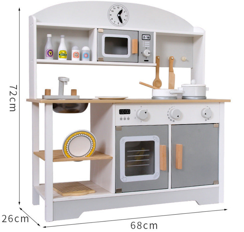 Danish Children's Pretend Play Kitchen Cooking Toy Set with Realistic Sound and Light, Refrigerator, and Wooden Stove…