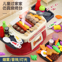 Children's Play House DIY Dining Table Kitchen Cooking Artificial Barbecue Table Skewers Baby 0-3 Years Old Educational Early Education Toys