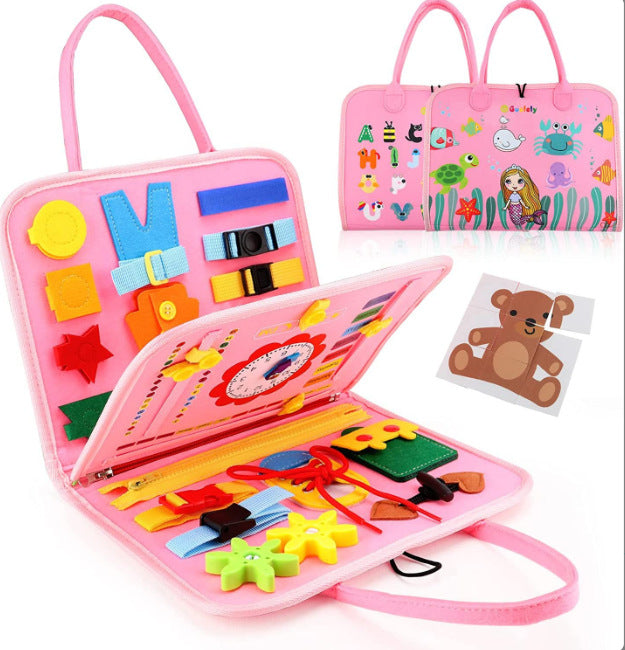 New Hot Cross-border Baby Early Education Schoolbag Felt Busy Board Educational Toys Children Felt Learning Board - Style…