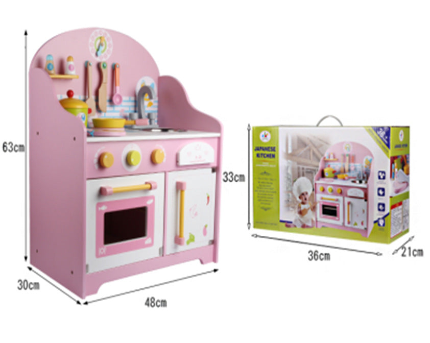 Danish Children's Pretend Play Kitchen Cooking Toy Set with Realistic Sound and Light, Refrigerator, and Wooden Stove…