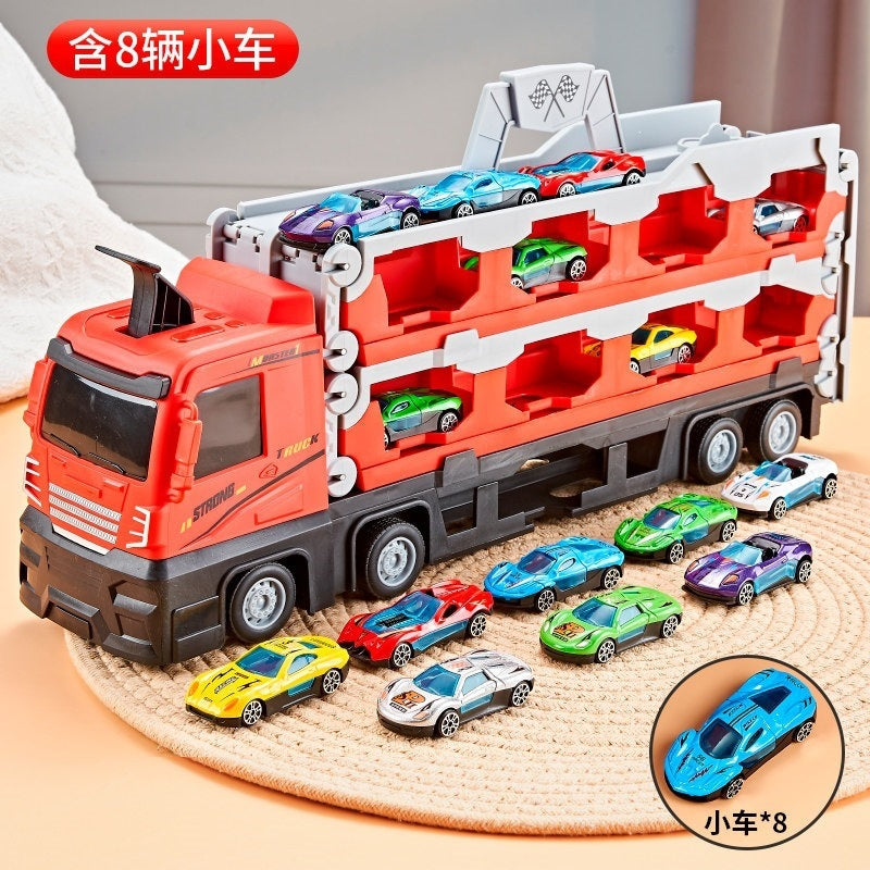2026 children's toy car for boys aged 3 to 6, alloy transforming large truck with launch track, educational birthday…