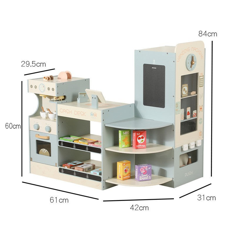 Danish Children's Pretend Play Kitchen Cooking Toy Set with Realistic Sound and Light, Refrigerator, and Wooden Stove…