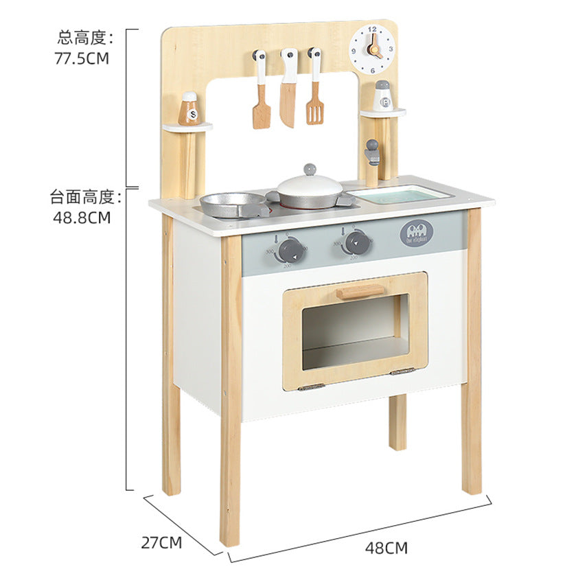 Danish Children's Pretend Play Kitchen Cooking Toy Set with Realistic Sound and Light, Refrigerator, and Wooden Stove…