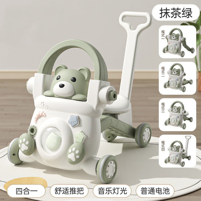 Baby Walker Anti-O-Leg Infant Multi-Functional Music Light Walking Stroller Child Toy Cartoon Walker - Matcha green…