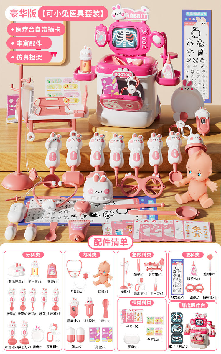 Little Rabbit Little Doctor Toy Set for Girls - Pretend Play with Stethoscope, Operating Table, Nurse Role Play, and…
