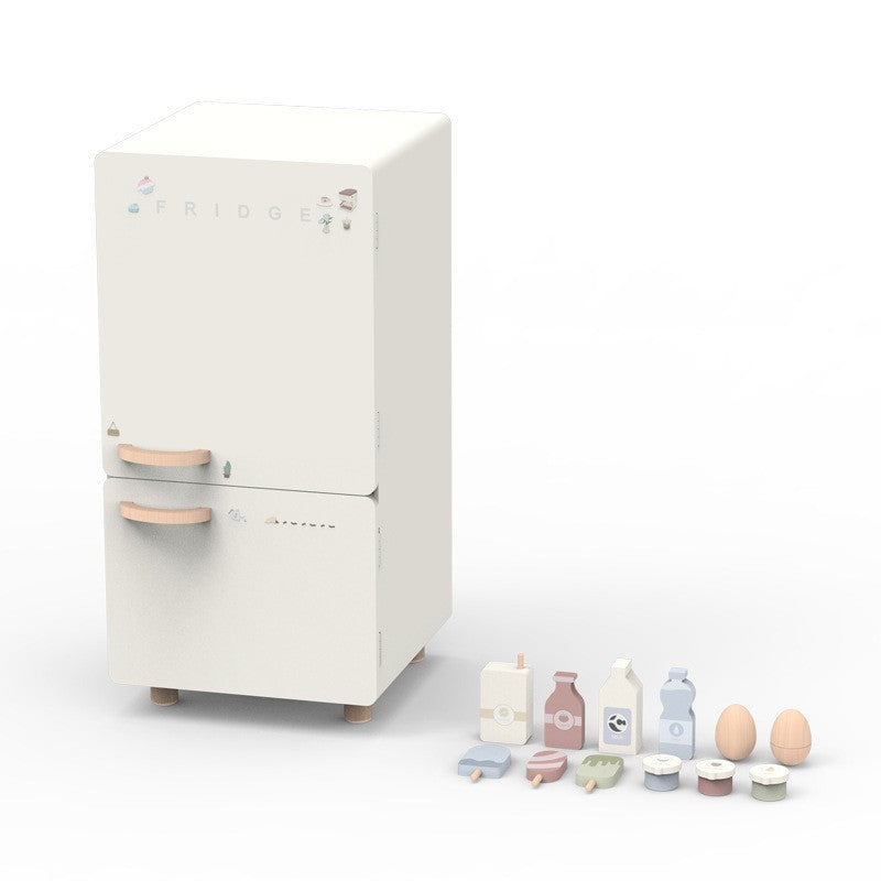 Danish Children's Pretend Play Kitchen Cooking Toy Set with Realistic Sound and Light, Refrigerator, and Wooden Stove…