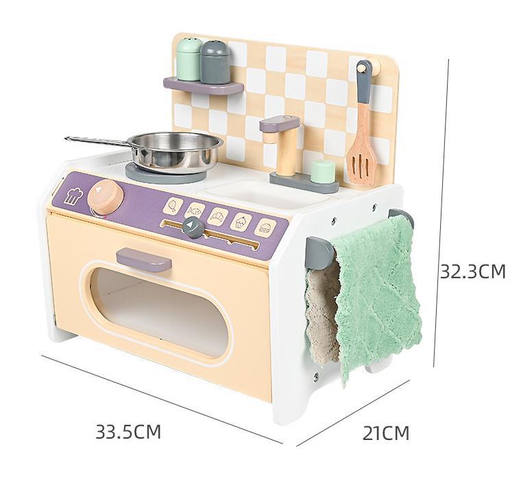 Danish Children's Pretend Play Kitchen Cooking Toy Set with Realistic Sound and Light, Refrigerator, and Wooden Stove…