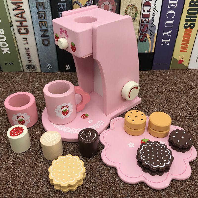 Girl's new year birthday gift simulation cake children's wooden cutting play house kitchen little Princess toy - Coffee…