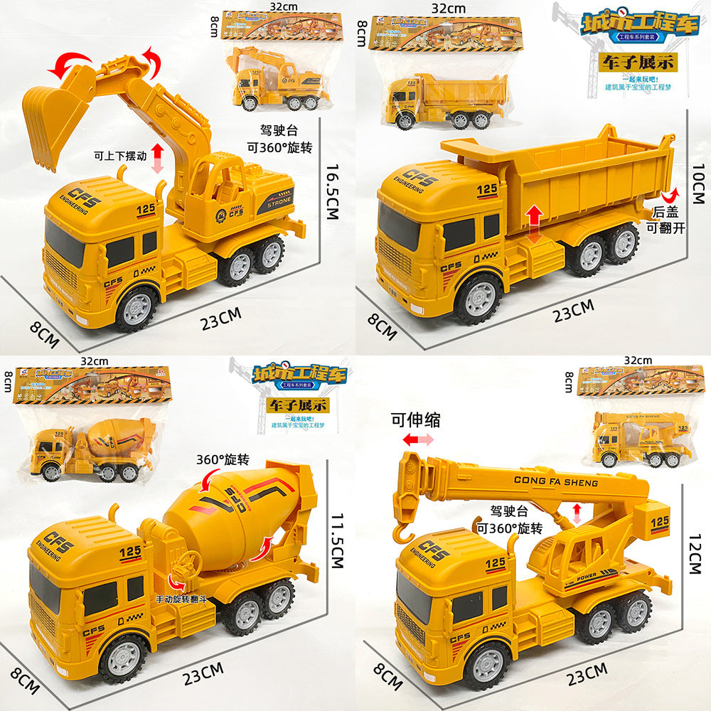 Construction Vehicle Fire Truck Toy Set Toy Car Pull-Back Car Kindergarten Training Institution Gift Boy Toy - Chuck bag…
