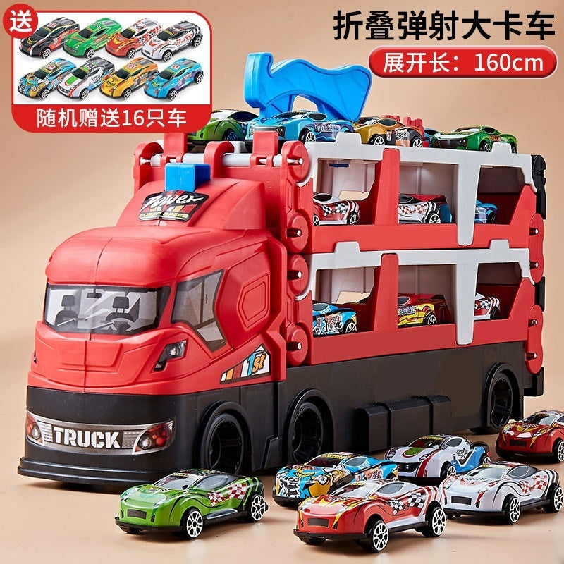 2026 children's toy car for boys aged 3 to 6, alloy transforming large truck with launch track, educational birthday…