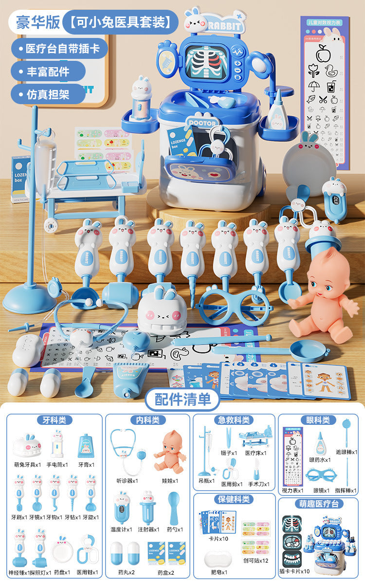 Little Rabbit Little Doctor Toy Set for Girls - Pretend Play with Stethoscope, Operating Table, Nurse Role Play, and…